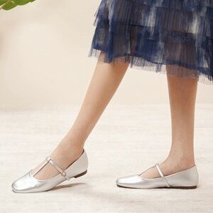 Silver T-Bar Clara Mary Janes EU 40, size 9